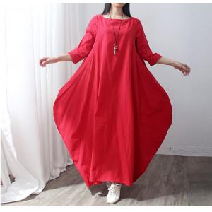 Holiday Style  Linen Plus Size Dress Elegant Maxi Swing Dress