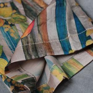 High-End Colorful Stripes Silk Satin Designer Dress Pleated Plus Size Maxi Dress