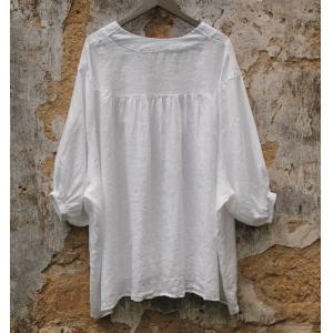 2017 Summer Plus Size Plain Blouse Asymmetric Linen Ladies Shirt