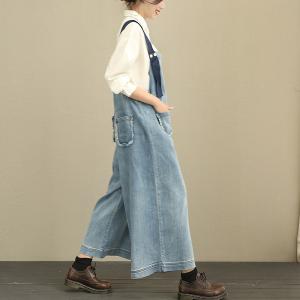 2017 Autumn Loose Denim Jumpsuits Womans Fashion Casual Jumpsuits