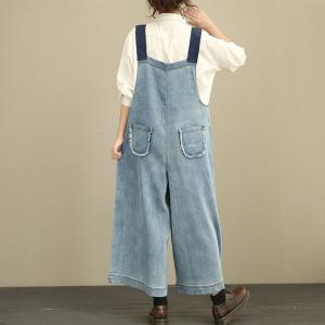 2017 Autumn Loose Denim Jumpsuits Womans Fashion Casual Jumpsuits