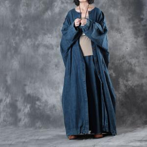 New Arrival Singe-Breasted Plus Size Maxi Dress Womans Denim Outerwear