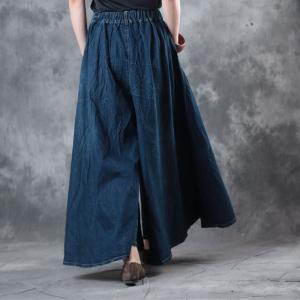 Vintage Fashion Plus Size Baggy Jeans Womans Blue Denim Pants