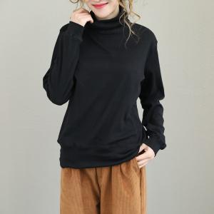 Must-Have Turtle Neck Casual T-shirt Brushed Cotton Base Shirt