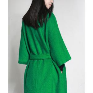 High-Quality Wide Lapel Green Coat Waistband Woolen Plus Size Winter Coat