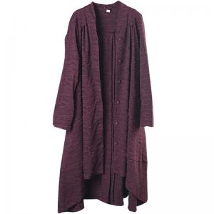 Ladylike Long Sleeve Oversized Cardigan Asymmetrical Winter Outerwear ...