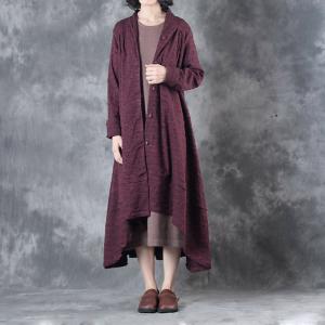 Ladylike Long Sleeve Oversized Cardigan Asymmetrical Winter Outerwear