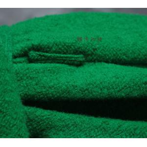 Wide Lapel Belted Wool Green Coat Plus Size Winter Christmas Coat