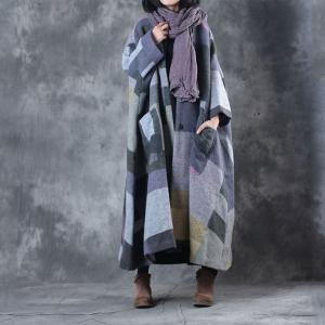 High-End Color Block Plus Size Winter Coat Women Flare Outerwear