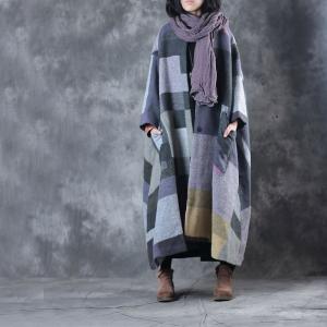 High-End Color Block Plus Size Winter Coat Women Flare Outerwear