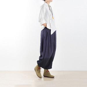 New Arrival Loose Cotton Linen Pants Jacquard Harem Trousers