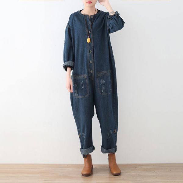 BF Style Single-Breasted Womens Dungarees Fashion Denim Overalls
