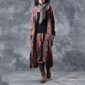 High-Quality Wool Designer Oversized Cardigan with Colorful Bootcuts