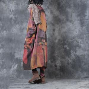 High-Quality Wool Designer Oversized Cardigan with Colorful Bootcuts