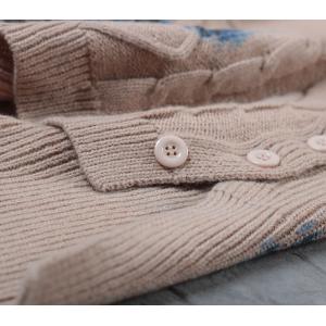 Cartoon Fish Side Buttons Oversized Sweater Dress Wool Winter Khaki Dress