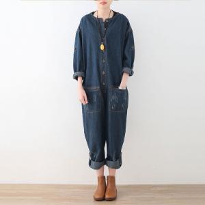 BF Style Single-Breasted Womens Dungarees Fashion Denim Overalls