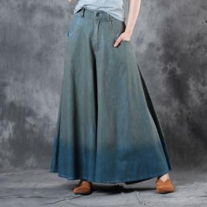 Gradient Colors Vintage Wide Leg Jeans Womans Flare Jeans