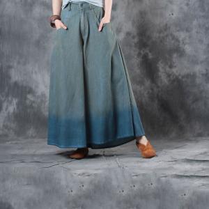 Gradient Colors Vintage Wide Leg Jeans Womans Flare Jeans