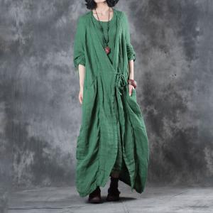 Original Design Layering Plus Size Kaftan Dress Belted Flare Dress