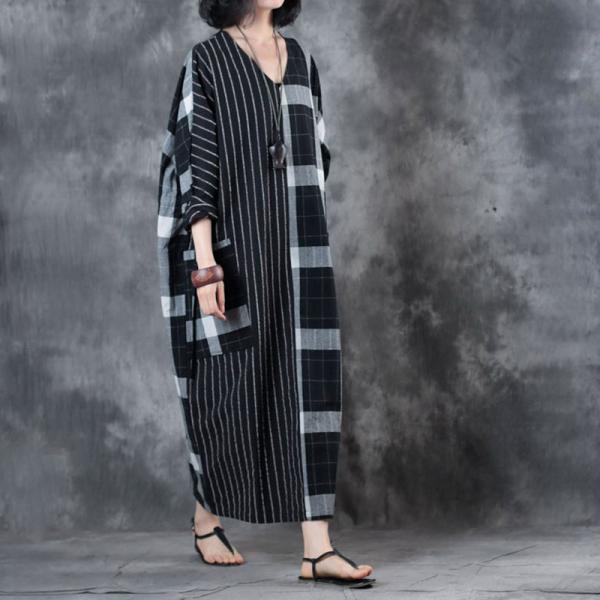 black linen kaftan