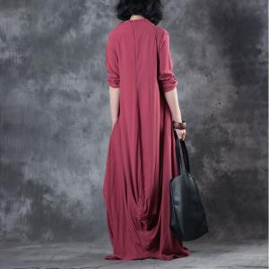 Back Zip Mock Neck Designer Dress Draped Beautiful Maxi Dress