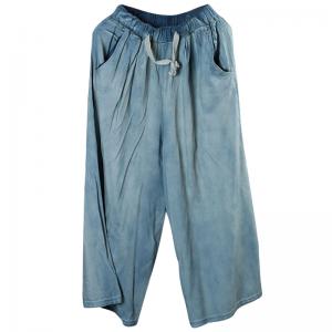 Street Style Soft Denim Pants Summer Wide Leg Jeans for Woman