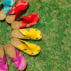 Bright-Colored Hollow-Out Handmade Shoes Womans Calf Leather Flats