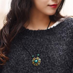 Retro Style Colored Glaze Sweater Necklace Senior Woman Custom Necklace