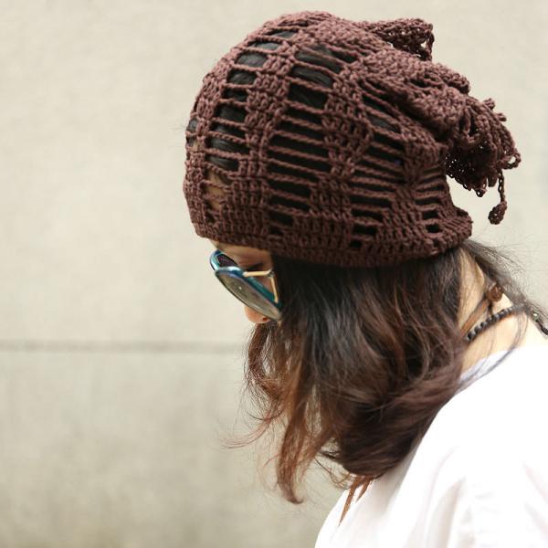 Street Fashion Hollow Out Knitting Beanie Handmade Womans Hat