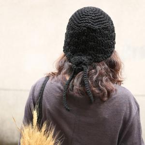 Casual Handmade Cotton Linen Knitting Hat with A Small Ponytail