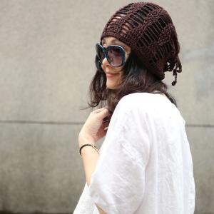 Street Fashion Hollow Out Knitting Beanie Handmade Womans Hat