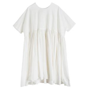 Basic Comfy Cotton White Dress Summer Empire Waist Beach Dress