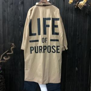 Korean Fashion Back Letter Oversized Shirt Dress Casual White Dress