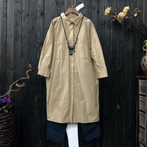 Korean Fashion Back Letter Oversized Shirt Dress Casual White Dress