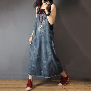 ripped blue jean dress