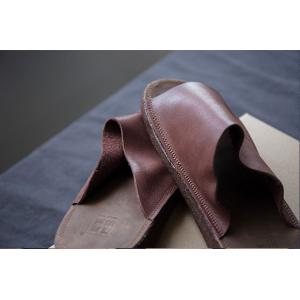 Simple Design Cowhide Leather Flats Plain Womans Slippers