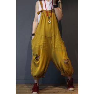 Street Style Ripped Balloon Jumpsuits Plus Size Distressed Jumpsuits