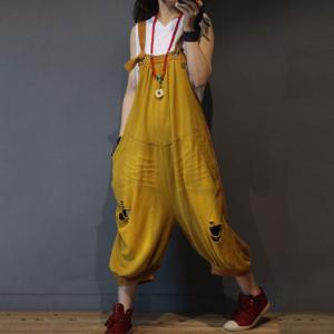 Street Style Ripped Balloon Jumpsuits Plus Size Distressed Jumpsuits