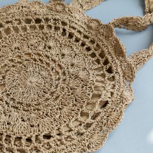 Beach Style Straw Crochet Shoulder Bag Womans Hollow Knitting Bag