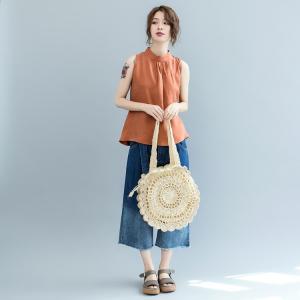 Beach Style Straw Crochet Shoulder Bag Womans Hollow Knitting Bag