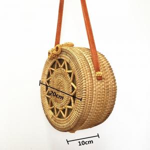 Beach Style Stars Pattern Rattan Bag Handmade Boho Bag