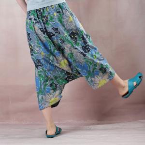 Individual Cotton Cropped Pants Fashion Printed Thai Pants