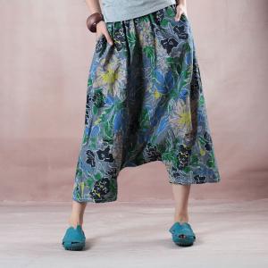 Individual Cotton Cropped Pants Fashion Printed Thai Pants