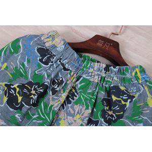 Individual Cotton Cropped Pants Fashion Printed Thai Pants