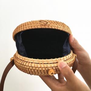 Boho Fashion Knitting Rounded Bag Manual Rattan Bag