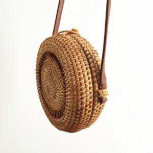 Boho Fashion Knitting Rounded Bag Manual Rattan Bag