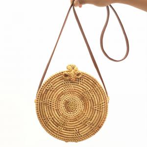 Ins Popular Star Pattern Boho Bag Buttons Decoration Rattan Bag