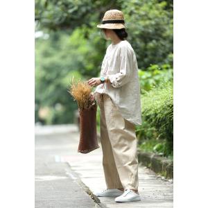 Autumn Fashion Linen Oversized T-shirt Beautiful Embroidered Top