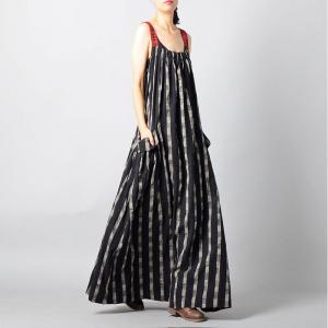 Summer Fashion Long Plaids Dress Black Wrap Beach Dress