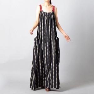 Summer Fashion Long Plaids Dress Black Wrap Beach Dress